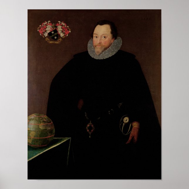 Affiches Portrait de Sir Francis Drake 1591 (Devant)