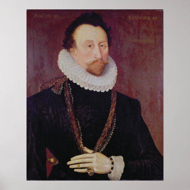 Affiches Portrait de sir John Hawkins 1581 (Devant)