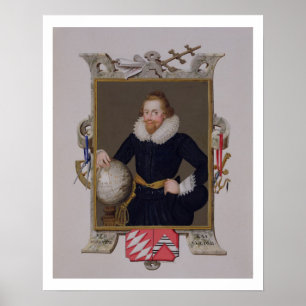 Affiches Portrait de sir Walter Raleigh (c.1552-1618) de