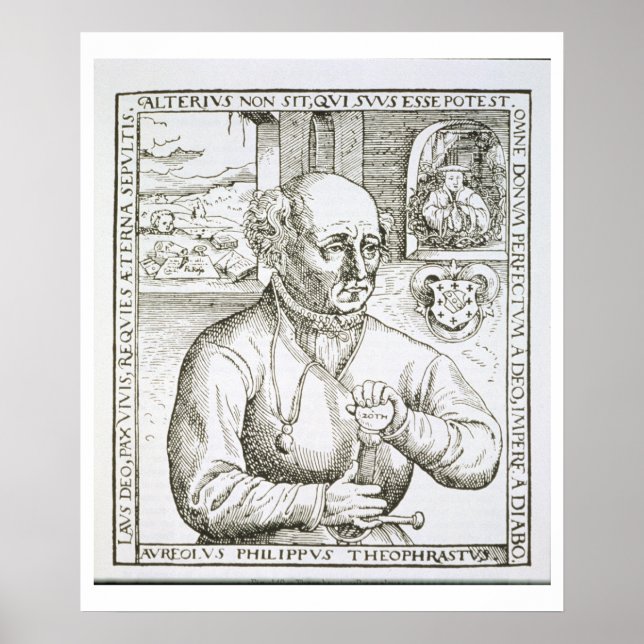 Affiches Portrait de Theothrastus Paracelsus (1493-1541), c (Devant)