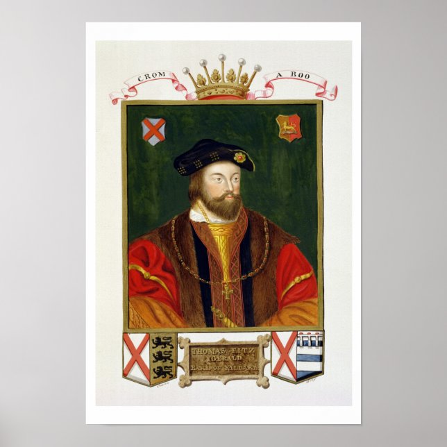 Affiches Portrait de Thomas Fitzgerald (1513-37) Lord Offal (Devant)