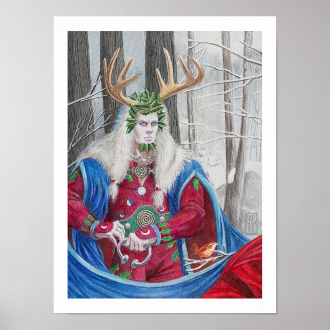 Affiches Portrait détaillé du Celtic Holly King (Devant)