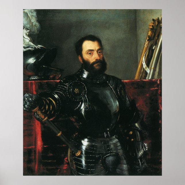 Affiches Portrait du duc d'Urbino par Titien (Devant)