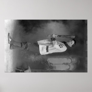 Affiches Portrait du joueur de baseball tenant Bat
