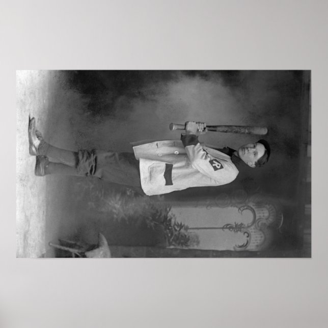 Affiches Portrait du joueur de baseball tenant Bat (Devant)