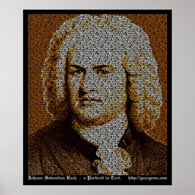 Affiches Portrait du texte JS Bach (Devant)