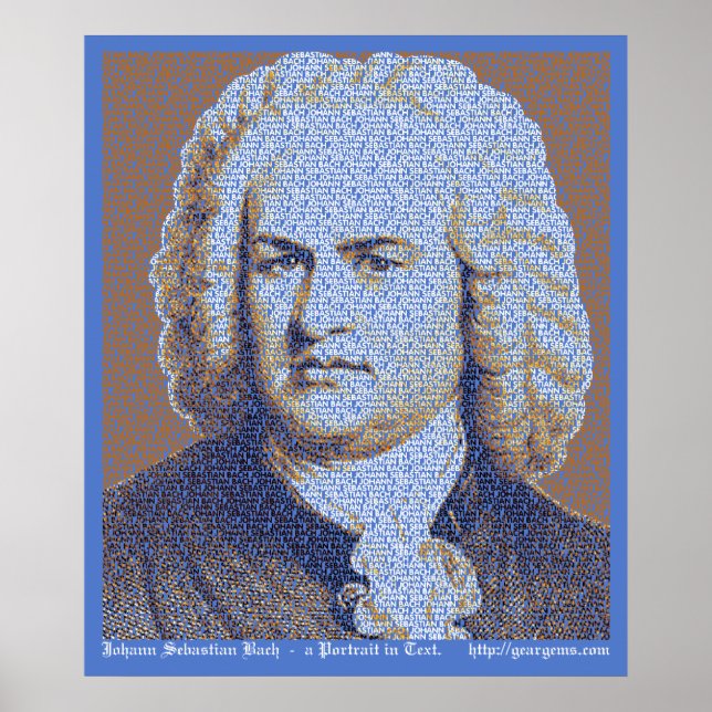 Affiches Portrait du texte JS Bach (Devant)