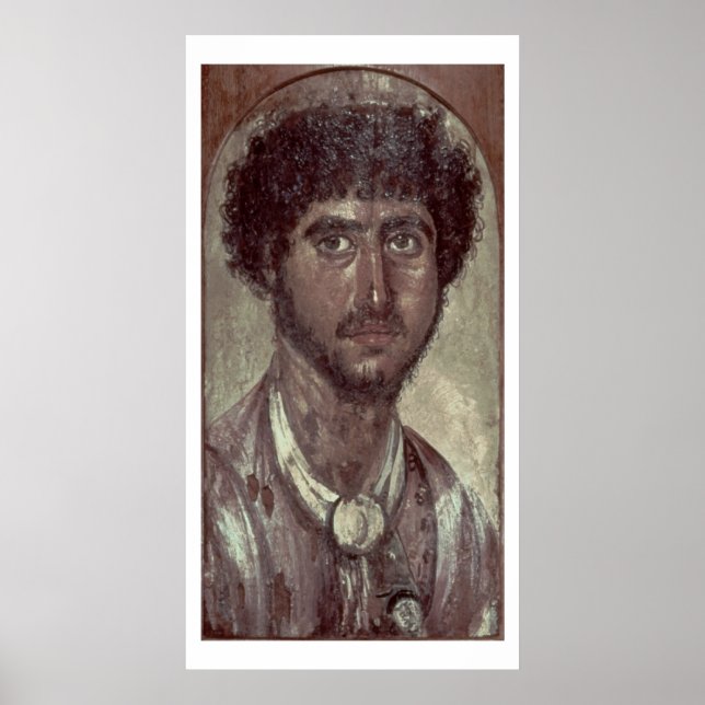 Affiches Portrait d'un Greek, from Fayum, Romano-Egyptian (Devant)