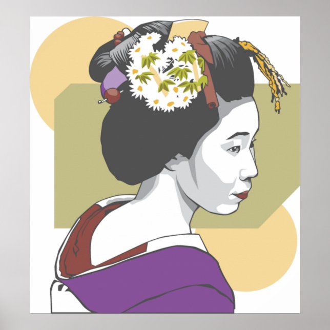 Affiches Portrait d'une femme japonaise (Devant)