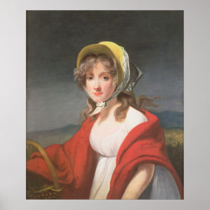 Affiches Portrait d'une fille portant un châle rouge