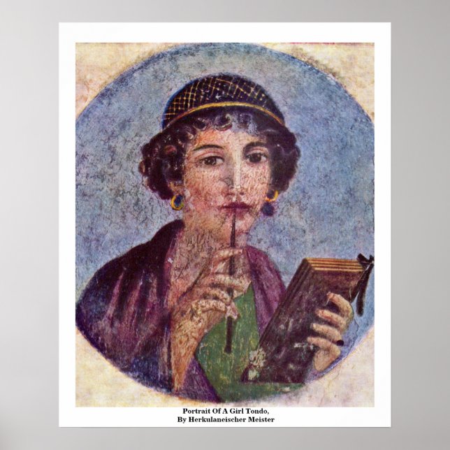 Affiches Portrait D'Une Fille Tondo (Devant)