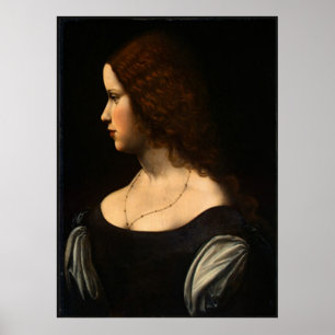 Affiches Portrait d'une jeune dame,1500, Léonard de Vinci
