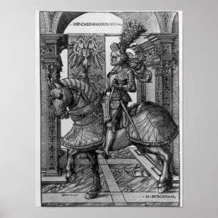 Affiches Portrait équestre de Maximilian I c.1508