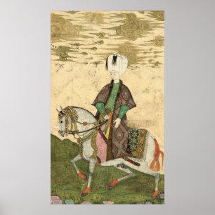 Affiches Portrait équestre de sultan Osman II 1618