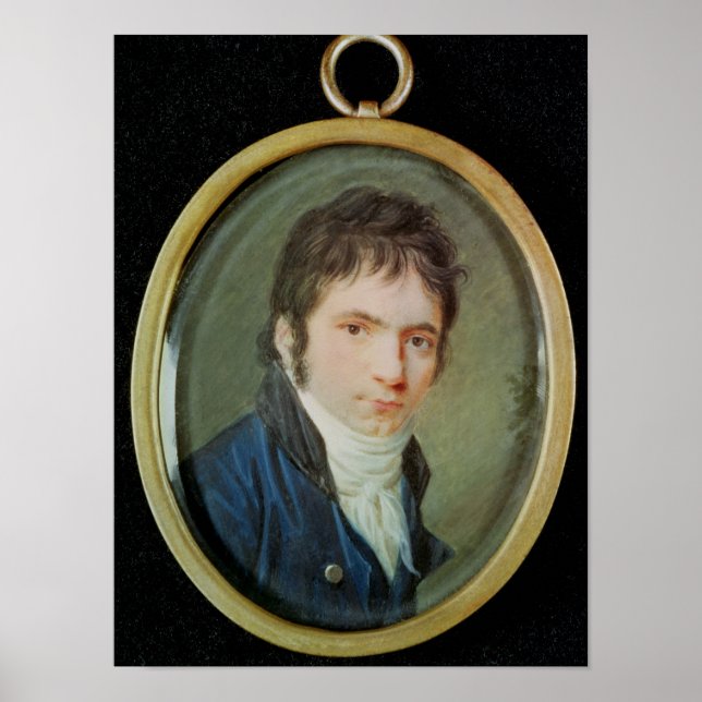 Affiches Portrait miniature de Ludwig Van Beethoven, 1802 (Devant)