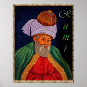 Affiches Portrait mystique soufi de Mevlana - Rumi