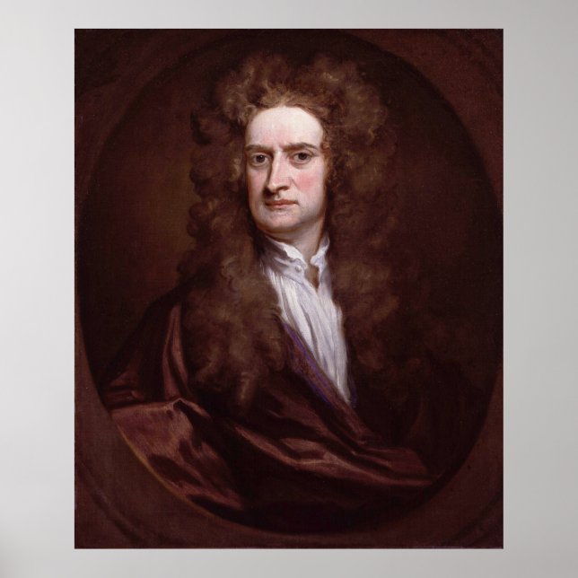 Affiches Portrait Sir Isaac Newton par Sir Godfrey Kneller (Devant)