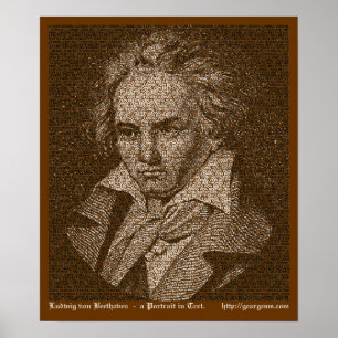 Affiches Portrait texte Beethoven