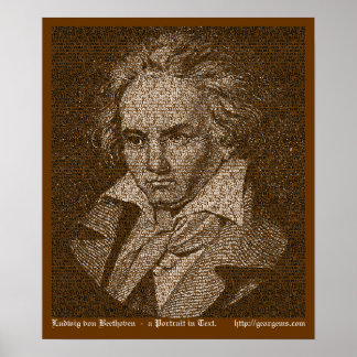 Affiches Portrait texte Beethoven