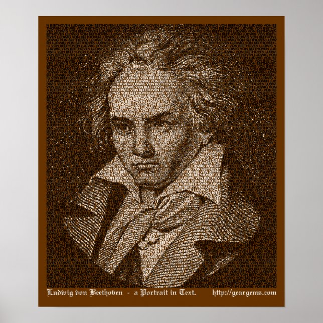 Affiches Portrait texte Beethoven (Devant)