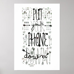 Affiches Posez Votre Téléphone (Tint Arc En Arc)