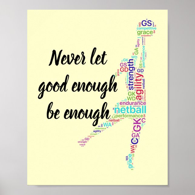 Affiches Positions des joueurs et devis de netball motivati (Devant)