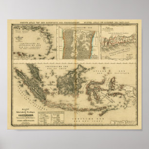 Affiches Possessions coloniales hollandaises vers 1840