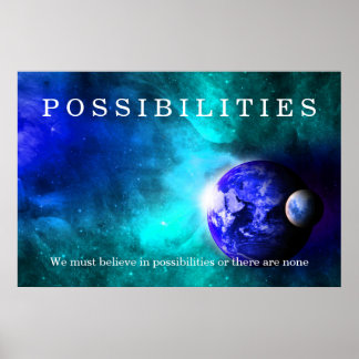 Affiches Possibilités spatiales de la Lune terrestre Croire