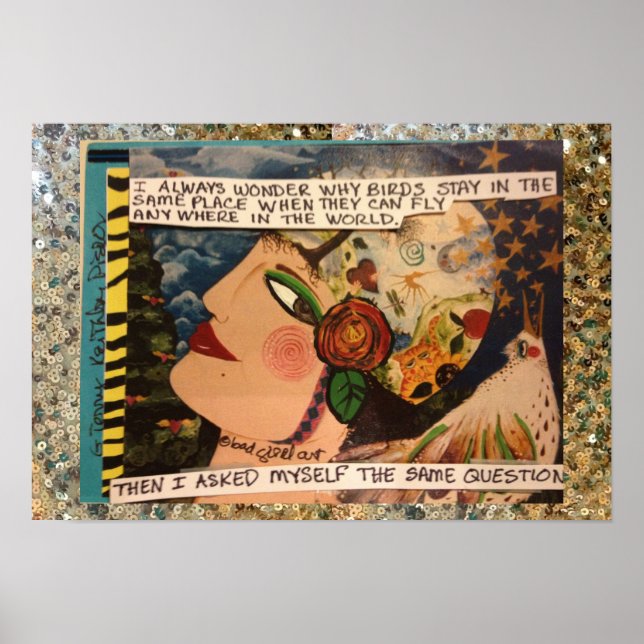 AFFICHES POSTER-I SE DEMANDE TOUJOURS POURQUOI LES OISEAUX  (Devant)