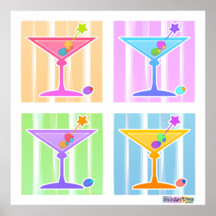 Affiches Poster, Imprimés - Retro Pop Art Martinis