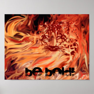Affiches Poster, léopard en flammes