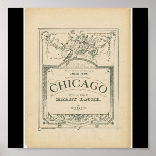 Affiches Poster-Vintage Chicago Art-Chicago Words & Music
