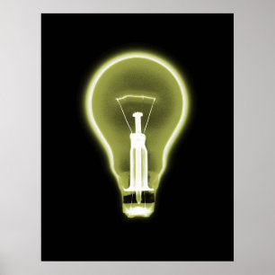 Affiches Poster- X RAY LIGHT BULB NOIR JAUNE