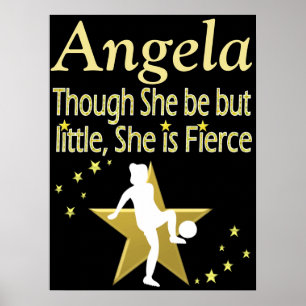 AFFICHES POSTRE DE FILLES DE SOCCER PERSONNALISÉ EN OR