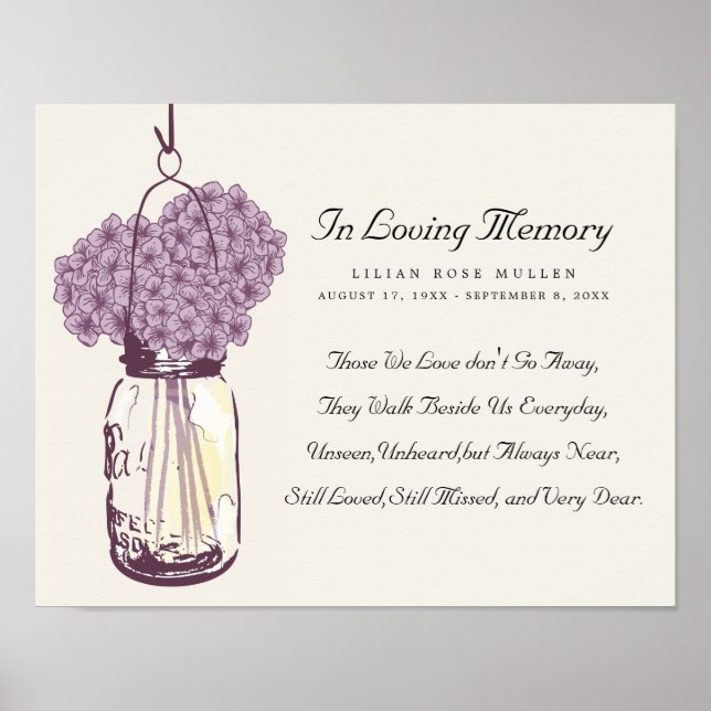 Affiches Pot Mason et Hydrangeas (Devant)