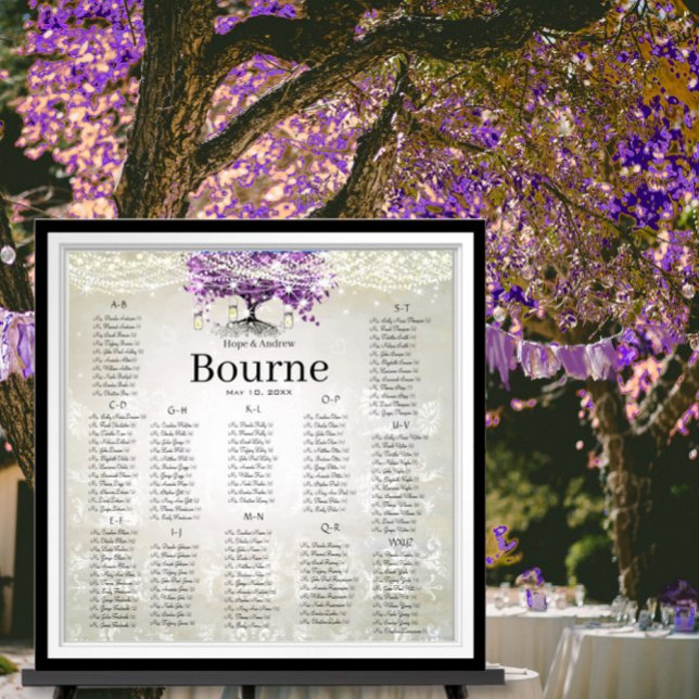 Affiches Pot Mason Jar Violet Radieux Arbre à Feuilles de C (Créateur téléchargé)