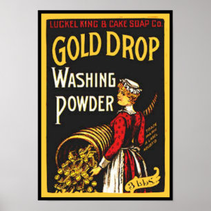Affiches Poudre de lavage à goutte d'or