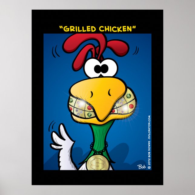 Affiches "poulet grillé" (Devant)