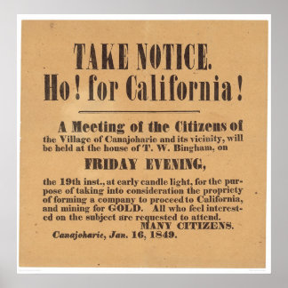 Affiches Pour la Californie ! 1849 (1759A)