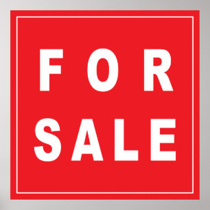 Affiches POUR LA VENTE SIGNER blanc rouge