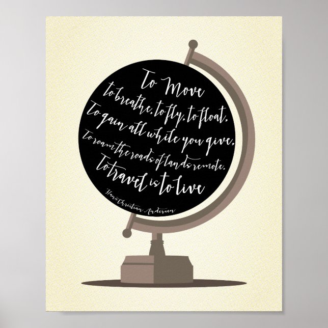 Affiches Pour voyager, c'est pour vivre Citer Globe Imprime (Devant)