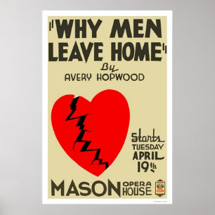 Affiches Pourquoi les hommes quittent la maison 1938 WPA