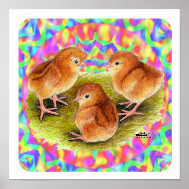 Affiches Poussins rouges (Devant)