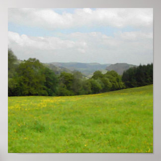 Affiches Pré vert. Paysage rural.