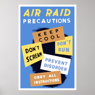 Affiches Précautions de raid aérien -- 2ÈME GUERRE MONDIALE