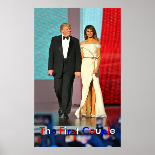 Affiches Premier couple Donald et Melania Trump Liberty Bal