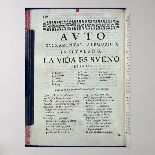 Affiches Première page de 'La Vida es Sueno' (Devant)