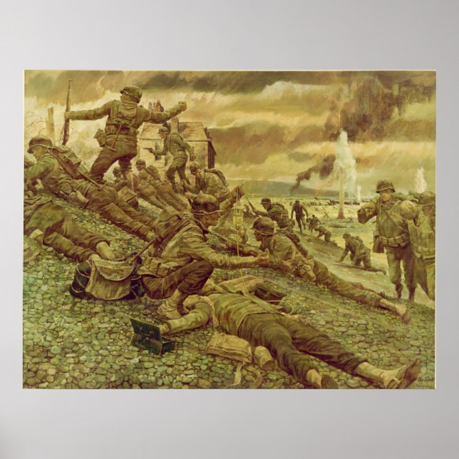 Affiches Première vague à Omaha par Ken Riley (Devant)