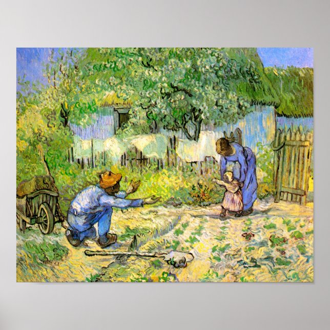 Affiches Premiers pas (après Millet) Van Gogh Fine Art (Devant)
