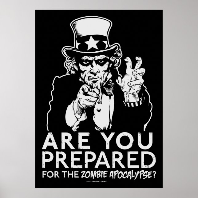 Affiches Préparez-Vous Pour L'Affiche Zombie Apocalypse (Devant)